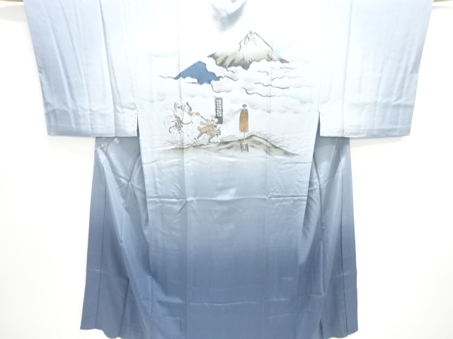 JAPANESE KIMONO / ANTIQUE MENS JUBAN / SILK / MOUNTED WARRIOR